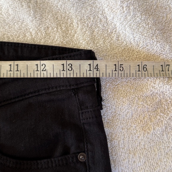 AG Adriano Goldschmied The Stevie Slim Straight Cuffed Black Jeans Waist 26 - Picture 10 of 13